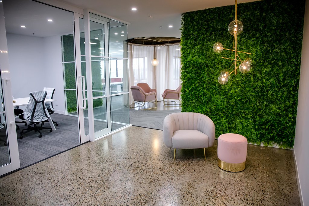 Faux Classic Ferns Fitout in The Outkast Office, Brisbane