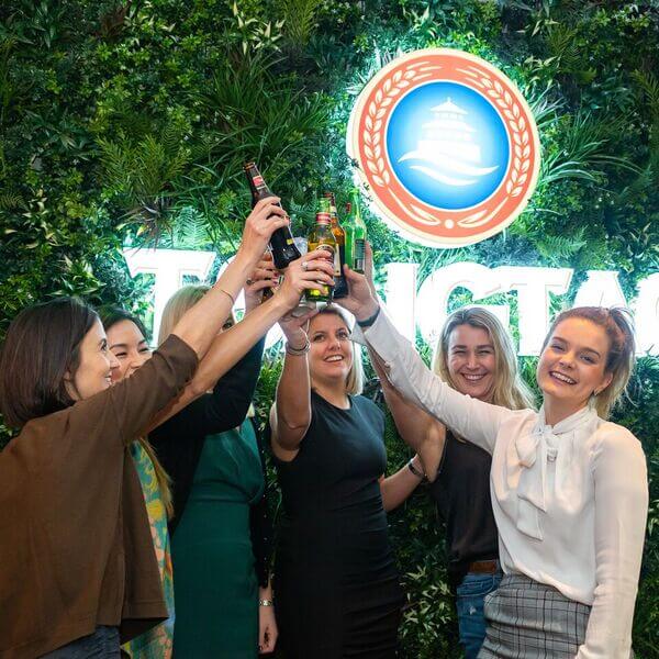 Tsingtao's Lager Faux Green Wall at Hermanns Bar - Brand Event Launch