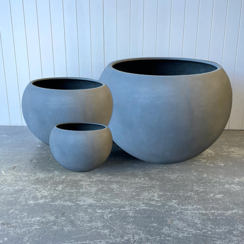 Wombat Triple - 3 x Plant Pot Bundle – Cement Grey