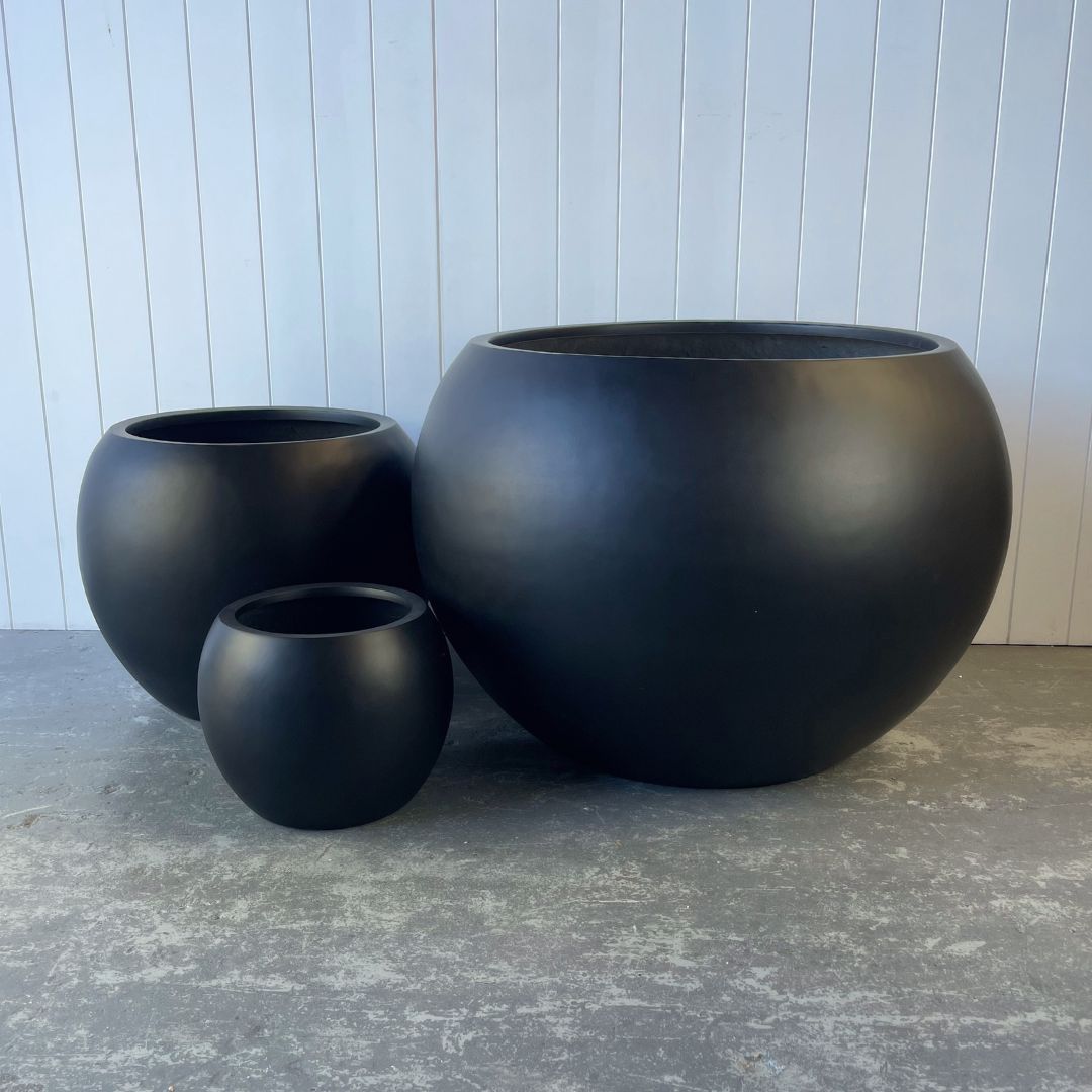 Wombat Triple - 3 x Plant Pot Bundle – Matte Black