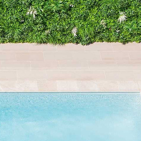 green walls around pool area